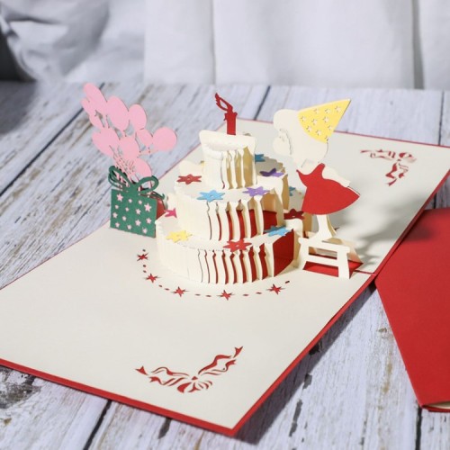 Custom Promotional handmade 3D pop up cards birthday cards  and wedding invitation cards