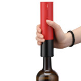 Customized Logo Red Automatic Corkscrew Black Electric Wine Bottle Opener