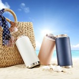 Customized Stainless Steel 12oz Insulator Skinny Slim Beer Can Cooler Double Wall Vacuum Insulated Drink Holder