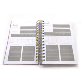 Custom Printing A5 White Gold Spiral Gold Foil Gold Corner Marble Planner
