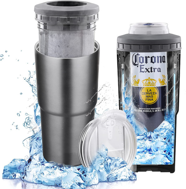 5 in 1 Custom Personalized Double Wall Stainless Steel Vacuum Insulated Drinking Can Cooler Beer Bottle Insulator Holder