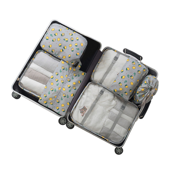 Custom Logo Printed travel bags luggage set New Design Waterproof 7 Pcs Travel Storage Organizer Bag Set