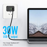 Dual Ports 30W QC3.0+PD USB C Travel Charger Laptop USB Fast Charging Type C PD Fast Charger