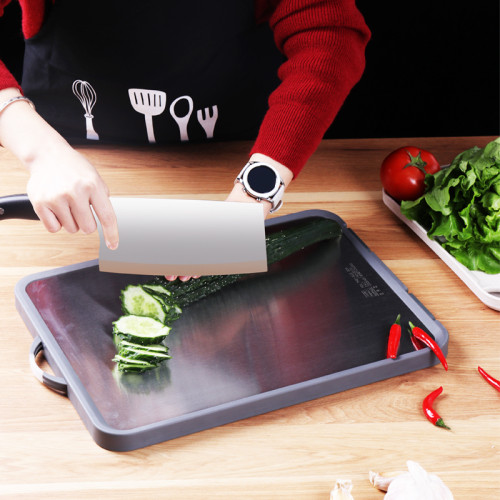 Double-Sided Available Stainless Steel Cutting Board PP Plastic Chooping Board Kitchen Chopping Block