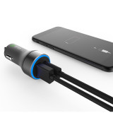 Mini portable 33W QC3.0 + Type-c High Power Fast Charging car charger for mobile phone