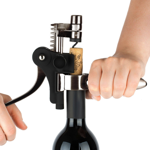Good Quality Red Wine Opener Foil Cutter Reusable Lever Bottle Corkscrew Zinc Alloy Rabbit Wine Opener