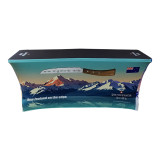 wholesale outdoor party stretch fitted polyester tradeshow table cloth