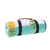 Custom Recyclable Printed Quilted Picnic Large Blanket With Tote Outdoor Waterproof Aluminum Coating Beach Blanket