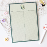 Cute kawaii Japanese  Plaid flower avocado cute student note book set customize  stationery can tear 80 sheets