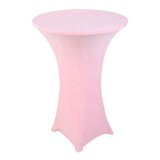 Polyester spandex fabric black white cocktail round table cloth covers for wedding party banquet bar