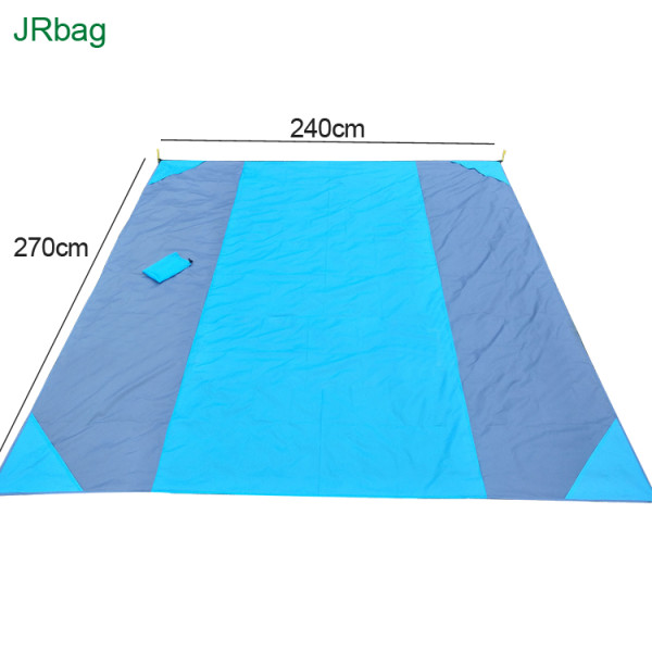 Supplier OEM Custom Waterproof Ripstop Polyester Fabric  Large Picnic Beach Camping Blanket with LOGO Print