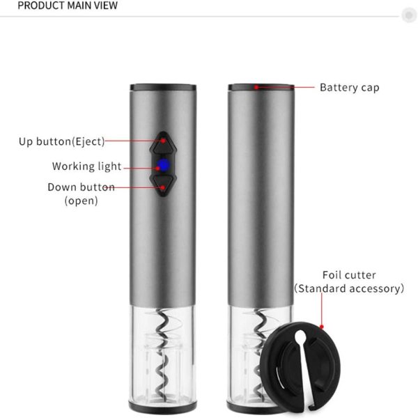 Wine Bottle Opener Automatic Electric Wine Bottle Corkscrew Opener with Foil Cutter