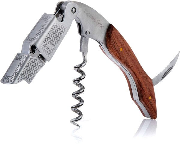 All In One Beer Opener Handle Multifuncition Waiter Rosewood Double Hinged Red Bottle Wine Opener