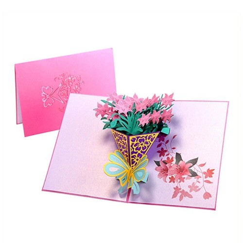 High quality christmas cards led light 3d pop up cards with customized design