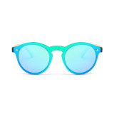 70607 Superhot Eyewear 2019 Round Retro one piece lens Sun glasses Custom Logo Bamboo Sunglasses