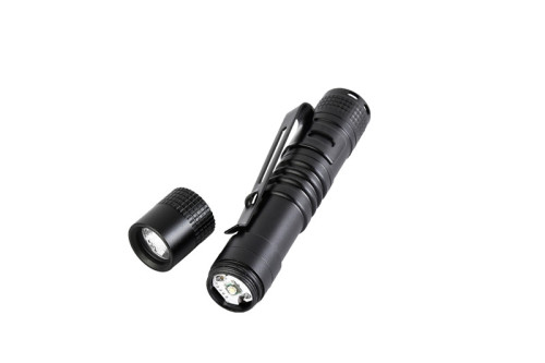 Customize Logo Aluminum Alloy 3 Modes Tactical Mini LED Torch Hand Light Flashlight With Clip