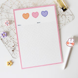 Cute kawaii Japanese  Plaid flower avocado cute student note book set customize  stationery can tear 80 sheets