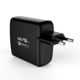 Multi-plug UK EU US Portable 60W USB-C PD QC 3.0 Fast USB Wall Charger Adapter For Mobile Phone
