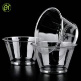 9oz Clear plastic cup custom printed plastic PET cups with lids for shakes