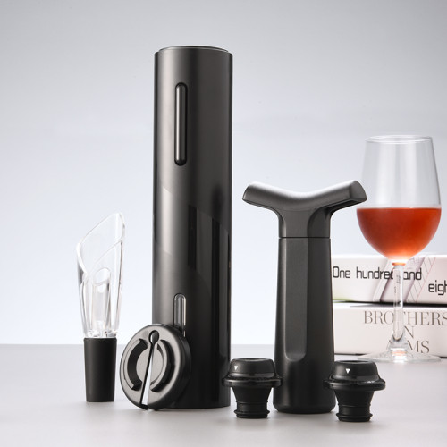 Black Electric Rechargeable Automatic Corkscrew Wine Bottle Opener Gift Set