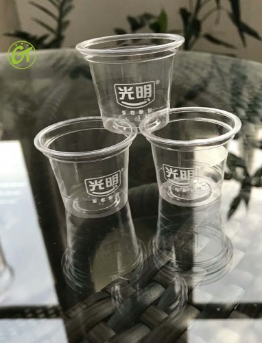 9oz Clear plastic cup custom printed plastic PET cups with lids for shakes