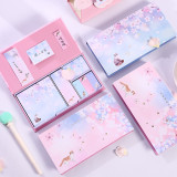 Cute kawaii foil cherry bloom sky stars self-adhesive memo pad sticky notes pad stationery supplies gift box swrap