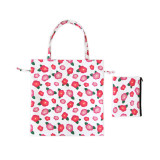 Texupday Custom Logo Printed Colorful Folding Durable Cotton Canvas Tote Shopping Bag With Small Pouch Pocket