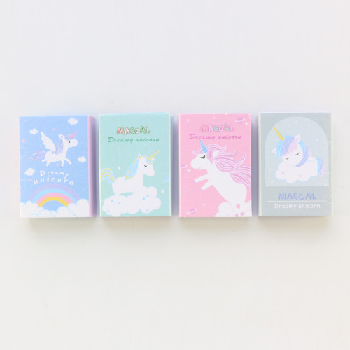 Candy cartoon unicorn pattern student sticky memo pad set stationery,cute colorful writing notes pad for kids,240 pcs