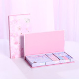 Cute kawaii foil cherry bloom sky stars self-adhesive memo pad sticky notes pad stationery supplies gift box swrap