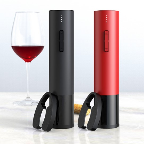 Customized Logo Red Automatic Corkscrew Black Electric Wine Bottle Opener
