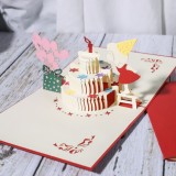 High quality christmas cards led light 3d pop up cards with customized design