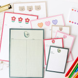 Cute kawaii Japanese  Plaid flower avocado cute student note book set customize  stationery can tear 80 sheets