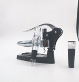 Wine Saver Custom Wine Aerator Manual Lever Corkscrew Set Reusable Wine Bottle Opener