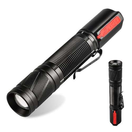 Flashlight aluminum type-c usb charging tail stepless dimming Portable Led Torch Use 21700 battery with pen holder