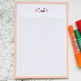 Cute kawaii Japanese  Plaid Cartoon eyes student b5 notepad set customize  stationery can tear 30 sheets