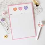 Cute kawaii Japanese  Plaid flower avocado cute student note book set customize  stationery can tear 80 sheets