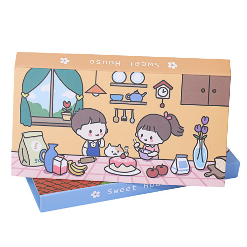 Creative cartoon hut boxed notes pad,Student Multi-function Memo Pad Set Message 480pcs