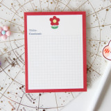 Cute kawaii Japanese  Plaid flower avocado cute student note book set customize  stationery can tear 80 sheets