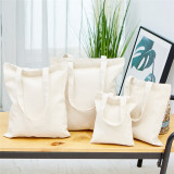 Custom Logo Design Reusable Foldable Cotton Canvas Drawstring Shopping Tote Bag Sets
