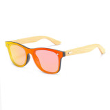 70507 Superhot Eyewear 2019 Square One Piece Lens Custom Logo Bamboo Sunglasses