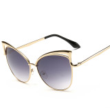 Fashion Ladies Cat Eye Sunglasses Metal Luxury Sun glasses Women Brand Designer Big Frame UV400 Mirror Vintage Shades 131201