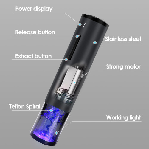 Automatic Cordless Rechargeable Electric Wine Bottle Opener Corkscrew Kit