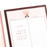 Creative cute sticky note student  memo pad Cartoon plaid cute bear can care convenient message paper note pad customize