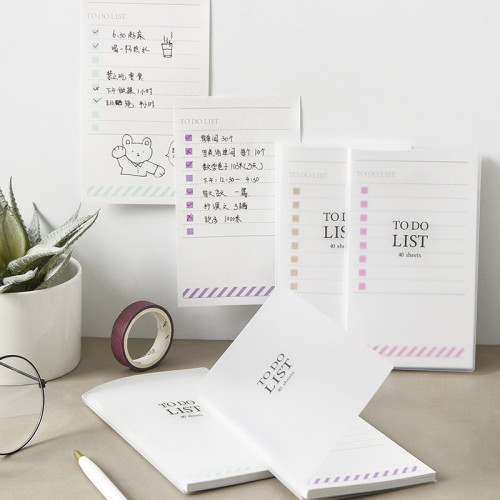 Creative Cartoon simple and fresh pp frosted notes can be torn and portable school student memo pad
