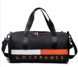 fashion customized  black gym duffle bag Nylon Outdoor sport Travel Bag with shoe compartment