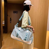 New Design Wholesale Fashion Colorful Custom Logo Printed Large Ladies Leather Duffle Travel Bag