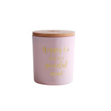 Private Label Branded Creative Scented Glass Candle with Wooden Lid