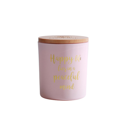 Private Label Branded Creative Scented Glass Candle with Wooden Lid