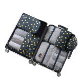 Custom Logo Printed travel bags luggage set New Design Waterproof 7 Pcs Travel Storage Organizer Bag Set