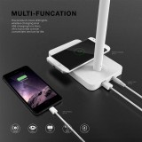 LED Table Lamp with Wireless Charger USB Port Dimmable Eye-friendly Table Lamp Touch Control Reading Lamp Night